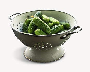Cucumbers in colander collage element | Free PSD - rawpixel