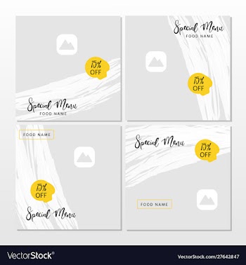 Culinary special menu social media promotion post vector image