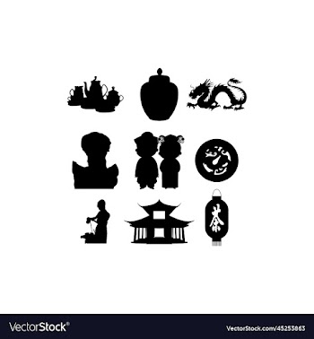 culture china set silhouette icon