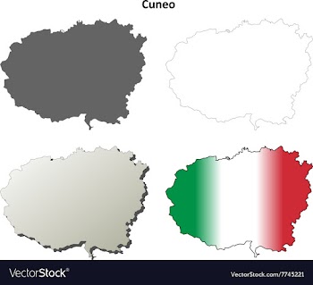 Cuneo blank detailed outline map set vector image