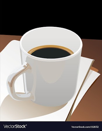 Cup black coffee vector image