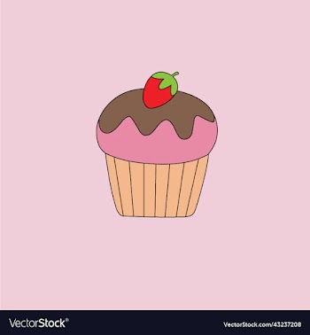 cup cake with strawberry image
