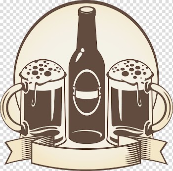 Cup Illustration, Ribbon Beer Bottle transparent background PNG clipart