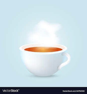 cup of hot tea or coffee with white steam