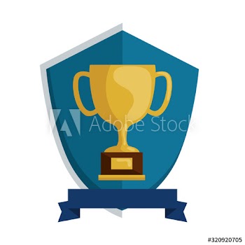 cup trophy award in shield design