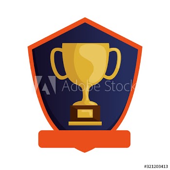 cup trophy award in shield design