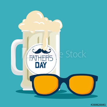 cup with label and mustache to fathers day