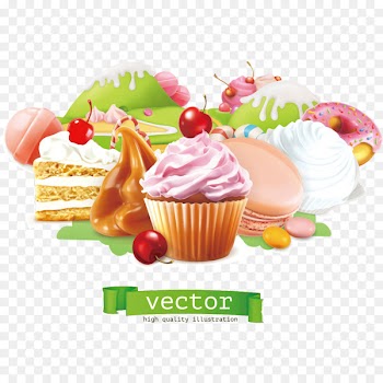 Cupcake Bakery Dessert - Vector Ice Cream Cake 