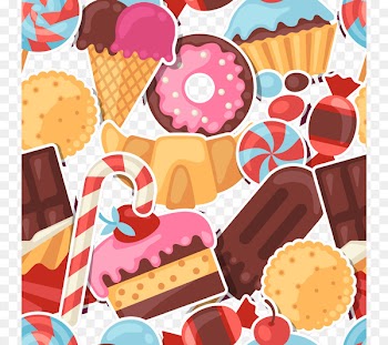 Cupcake Candy Confectionery store - Colored candy desserts seamless background vector material 