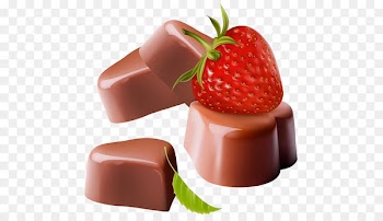 Cupcake Chocolate bar Chocolate-coated peanut Candy - Chocolate Candy Hearts with Strawberry PNG Clipart 