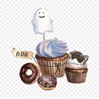 Cupcake Chocolate cake Cream Milk - Halloween Cupcakes 