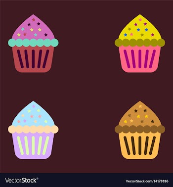 Cupcake collection icons vector image