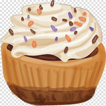 Cupcake Cream Watercolor painting, Watercolor cake design transparent background PNG clipart