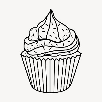 Cupcake doodle collage element, cute | Free Vector Illustration - rawpixel