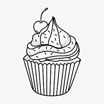 Cupcake doodle collage element, cute | Free Vector Illustration - rawpixel