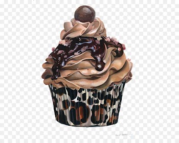 Cupcake Drawing Food Art Illustration - chocolate cake 