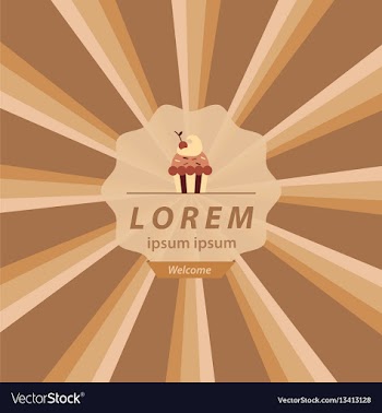 Cupcake flyer welcome banner design vector image