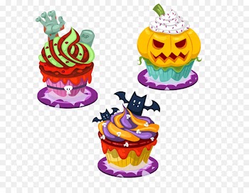 Cupcake Fruitcake Halloween Cartoon - Halloween cream cake 