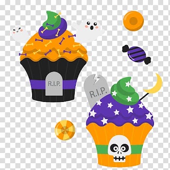 Cupcake Halloween cake , Halloween Ice Cream transparent background PNG clipart