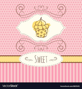  					Cupcake hand drawn card vector image														
