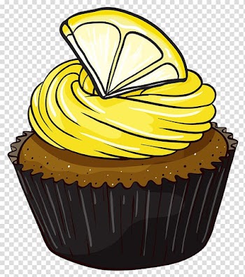 Cupcake Icing Lemon , Fruit Cake painted transparent background PNG clipart