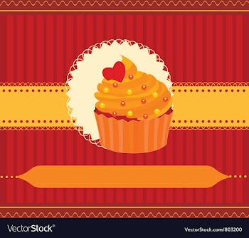 Cupcake invitation card vector image