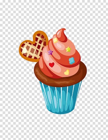 Cupcake Muffin Tart , Heart chocolate ice cream transparent background PNG clipart