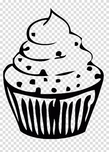Cupcake Outline Sprinkles , Birthday Cupcake transparent background PNG clipart