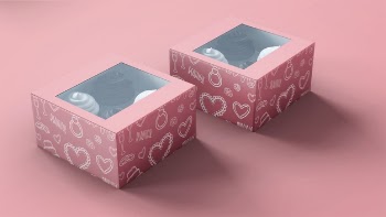 Cupcake packaging and branding mockup Free Psd