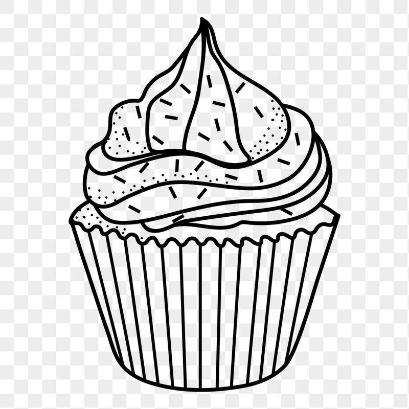 Cupcake png doodle sticker, black | Free PNG Illustration - rawpixel