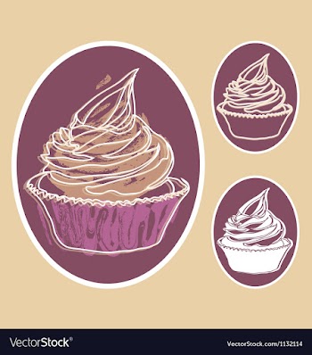  					Cupcake set vector image														