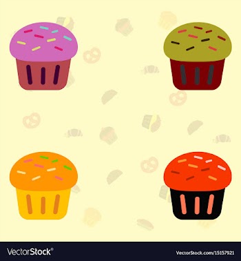Cupcake set vector image