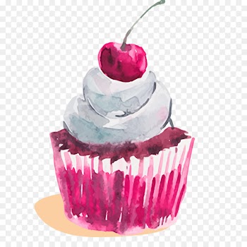 Cupcake Watercolor painting Dessert - cake 