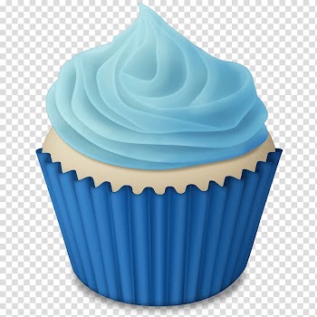 Cupcake with light blue cream on top illustration, Cupcake Bakery Muffin Frosting & Icing Birthday cake, cup cake transparent background PNG clipart