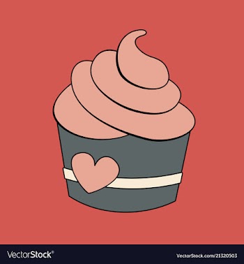 Cupcake with sweet cream and bright colorful vector image