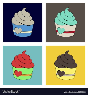 Cupcake with sweet cream and bright colorful vector image
