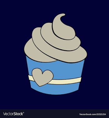 Cupcake with sweet cream and bright colorful vector image