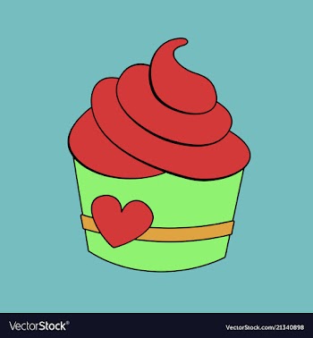 Cupcake with sweet cream and bright colorful vector image