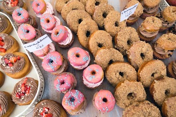 Cupcakes and donuts from above 