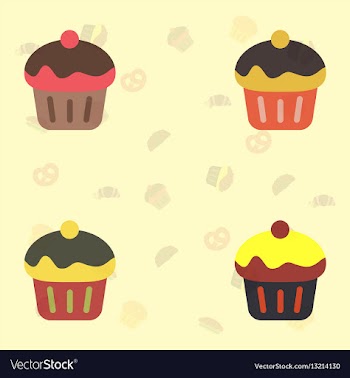 Cupcakes icons vector image