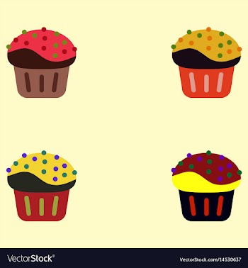 Cupcakes icons vector image