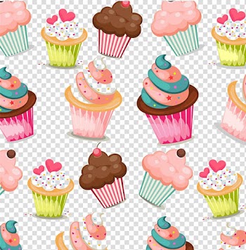 Cupcakes illustration, Cupcake Muffin Birthday cake Pattern, cake transparent background PNG clipart