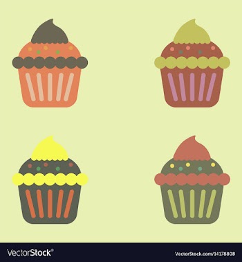 Cupcakes set vector image