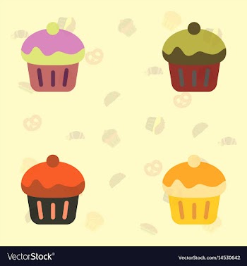 Cupcakes set vector image