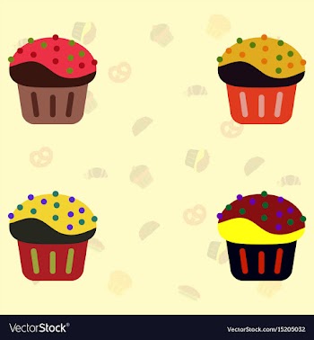 Cupcakes set vector image