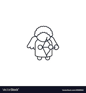 cupid angel creative icon from valentines day