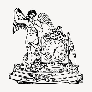 Cupid clock drawing, vintage illustration | Free Vector - rawpixel
