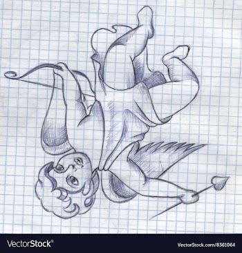Cupid Drawing vector image
