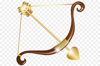 Cupid Heart Clip art - Vector hand-drawn arrows golden bow 
