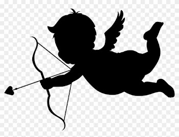 Cupid In Flight Silhouette With Bow And Arrow Svg Png - Cupid Png